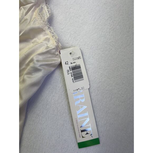 Lorraine Ivory Satin Nylon Slip Sz 42 USA Vintage Lingerie Soft Glam Coquette - Picture 3 of 7